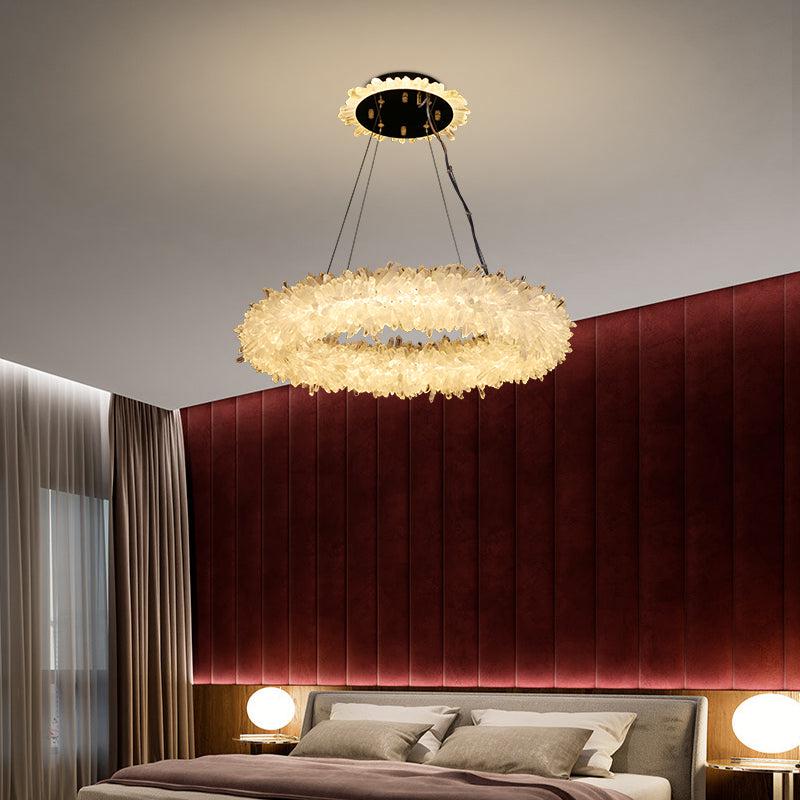 Primary Crystal Cluster Halo Modern Chandelier - Lightings Menu