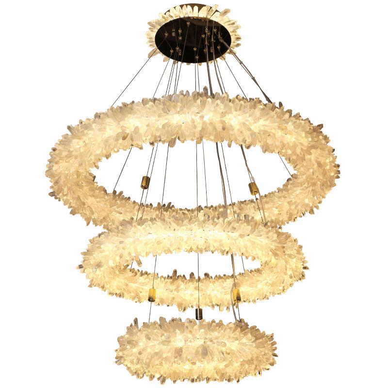 Primary Crystal Cluster Halo Modern Chandelier - Lightings Menu