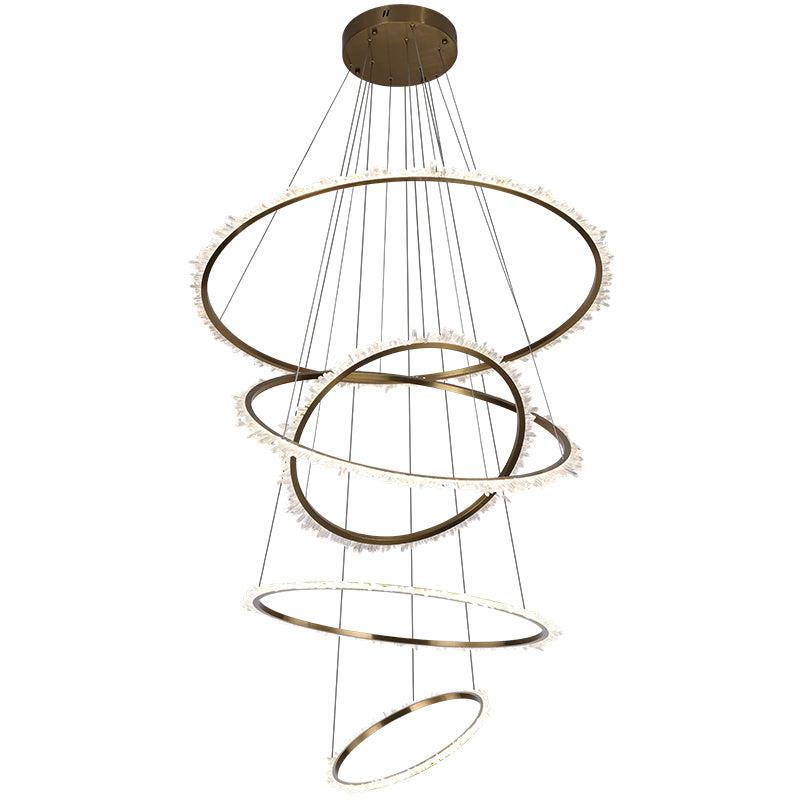 Primary Crystal Cluster Multi Rings Chandelier - Lightings Menu