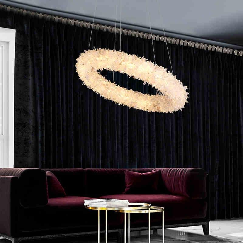 Primary Crystal Cluster Round Modern Chandelier - Lightings Menu