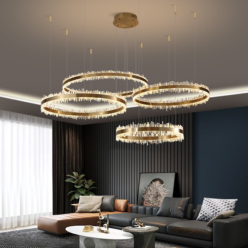 Primary Crystal Rings Chandelier - Lightings Menu