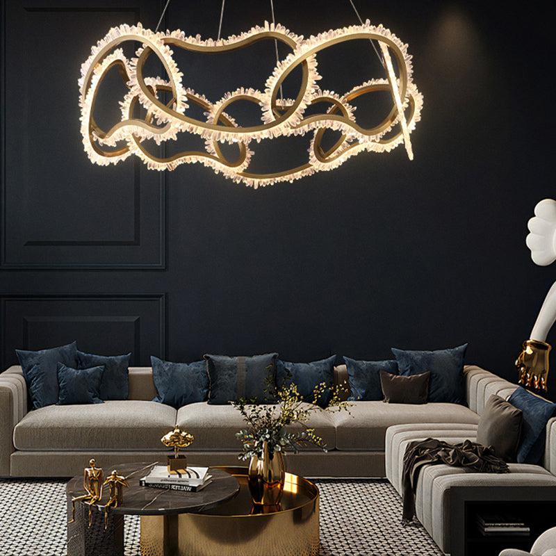Primary Multi Ring Rock Crystal Chandelier - Lightings Menu