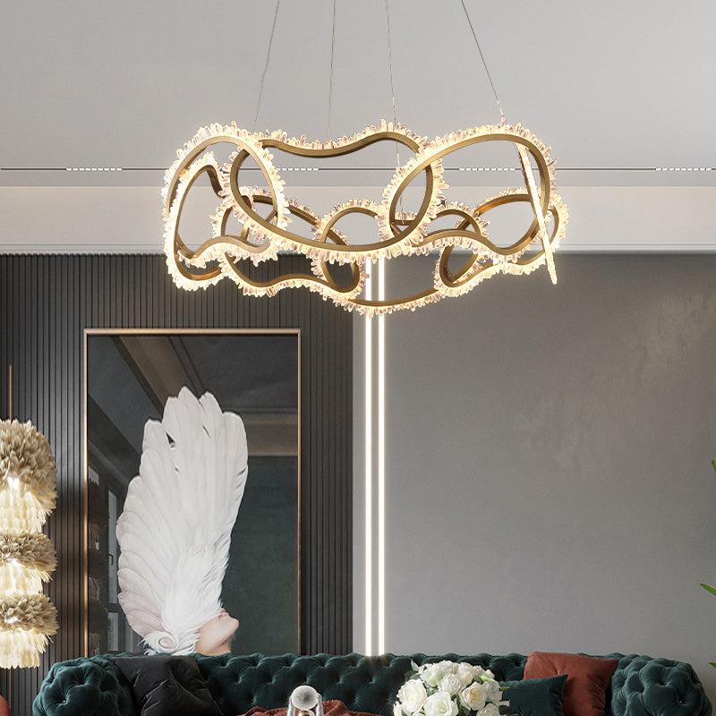 Primary Multi Ring Rock Crystal Chandelier - Lightings Menu