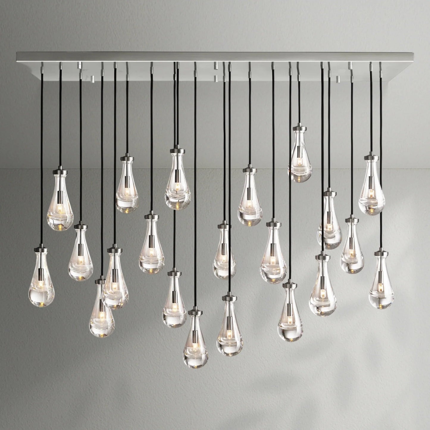 Raindrop Glass Linear Chandelier - Lightings Menu