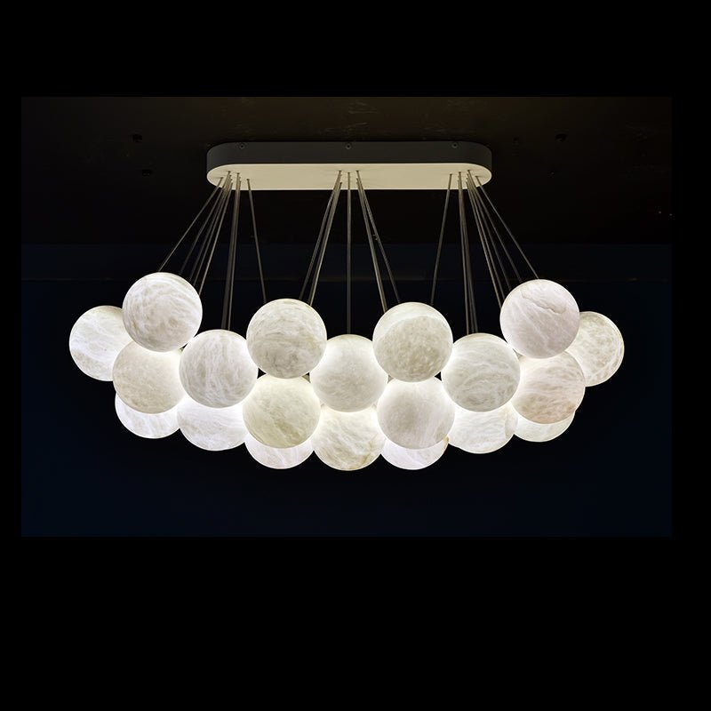 Rectangular Chandelier Alabaster Ball Chandelier - Lightings Menu