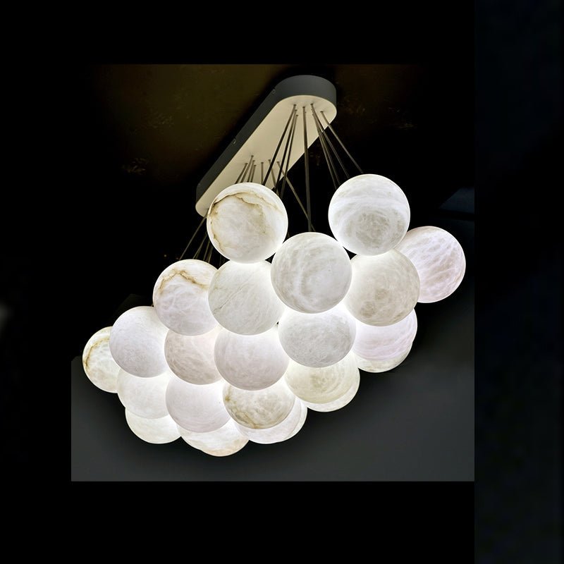 Rectangular Chandelier Alabaster Ball Chandelier - Lightings Menu