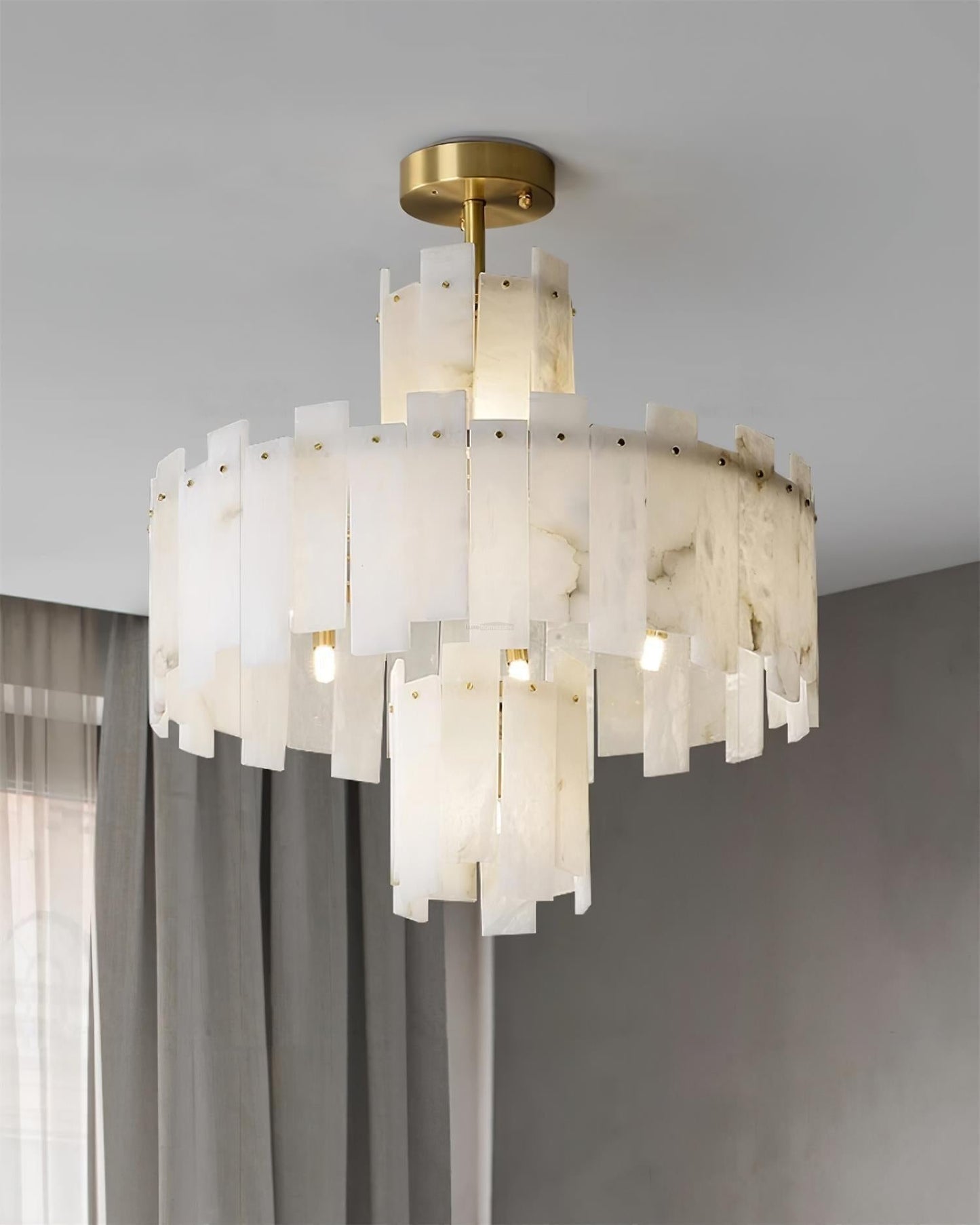 Regina Alabaster Round Chandelier - Lightings Menu