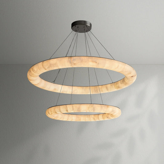 Rivaga Lisse Two - Tiered Round Chandelier - Lightings Menu