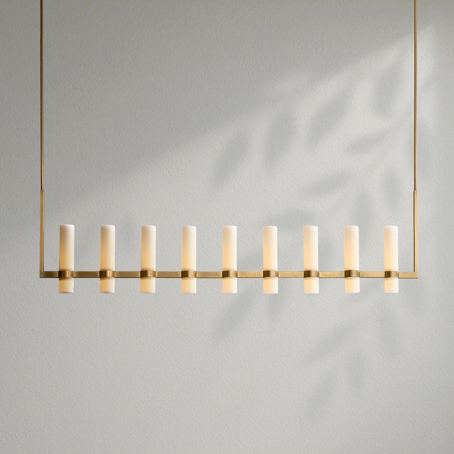 Savelle Linear Milk Glass Chandelier - Lightings Menu