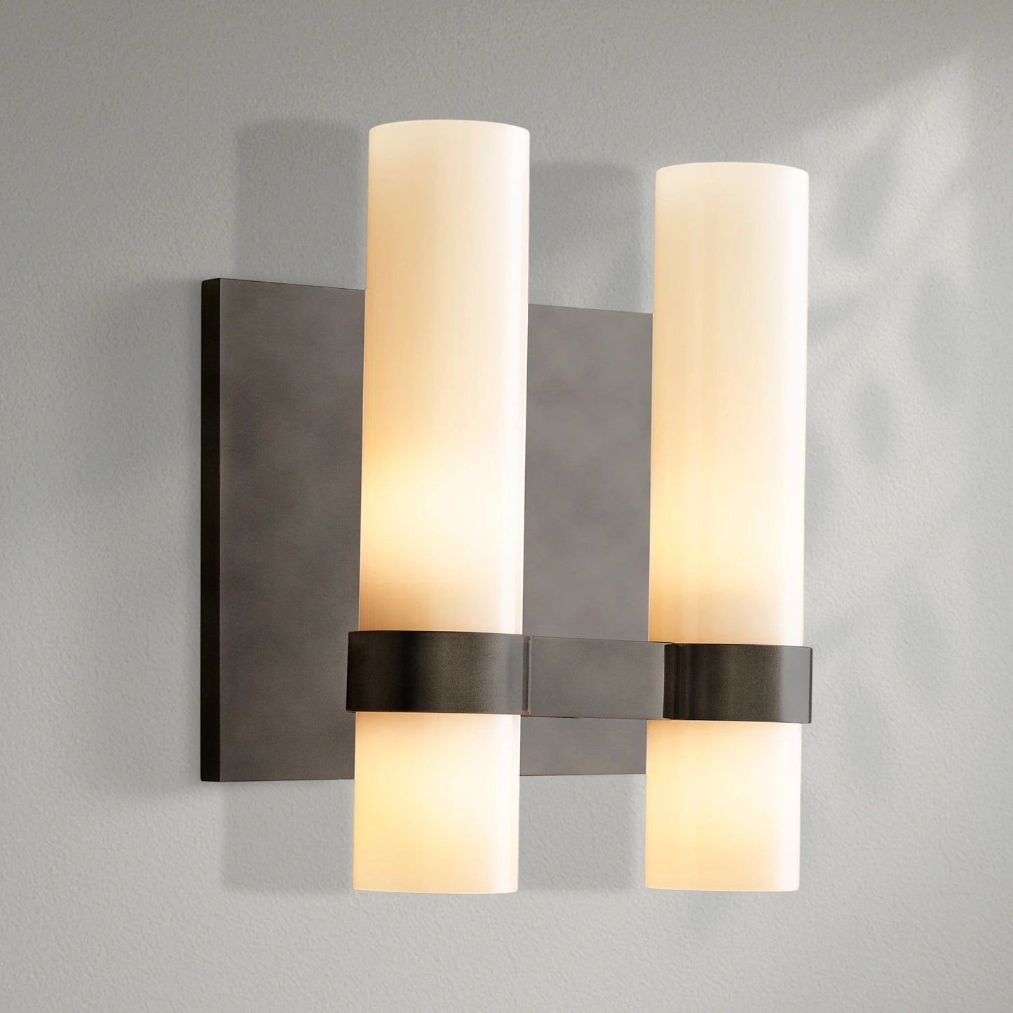 Savelle Milk Glass Double Sconce - Lightings Menu