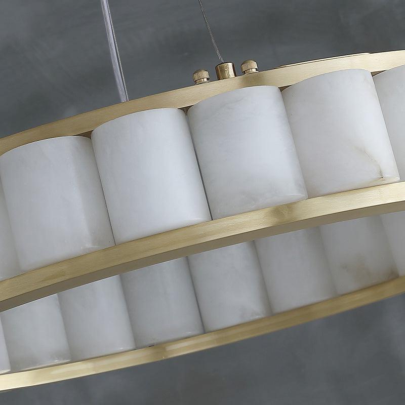 Scott Alabaster Circle Round Chandeliers - Lightings Menu