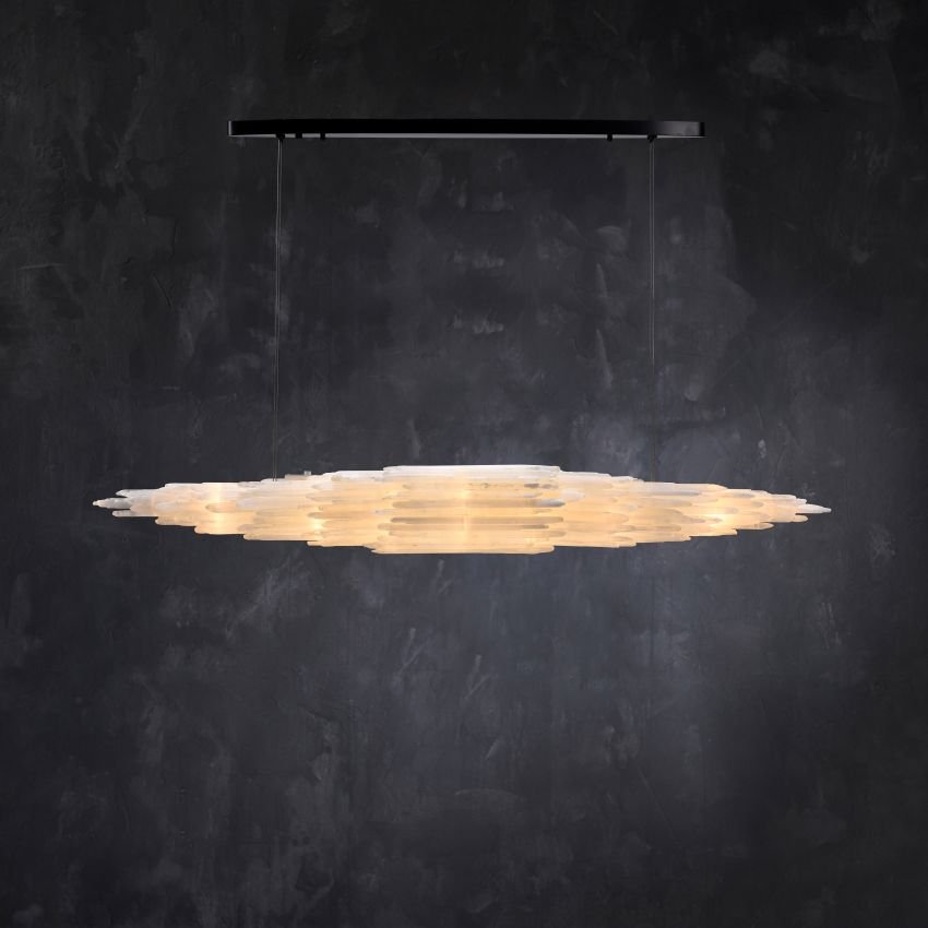 Selenite Natural Linear Chandelier - Lightings Menu
