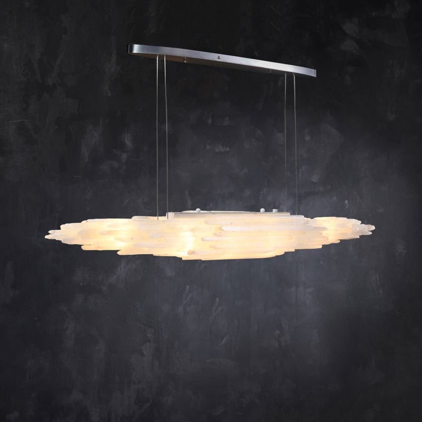 Selenite Natural Linear Chandelier - Lightings Menu