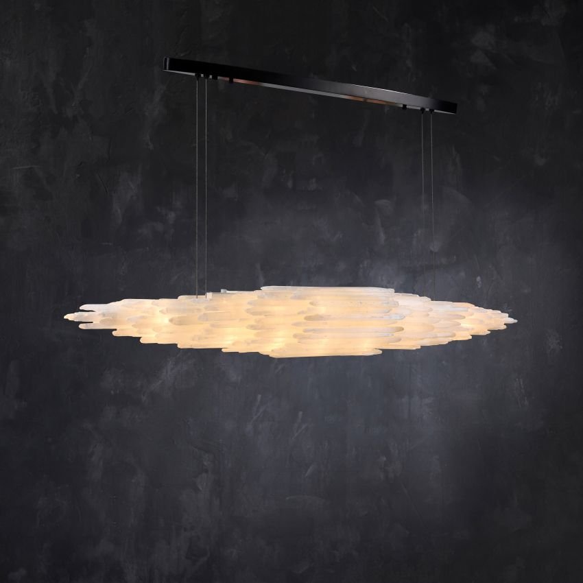 Selenite Natural Linear Chandelier - Lightings Menu
