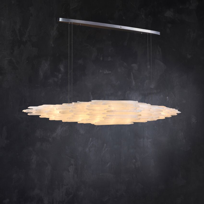 Selenite Natural Linear Chandelier - Lightings Menu