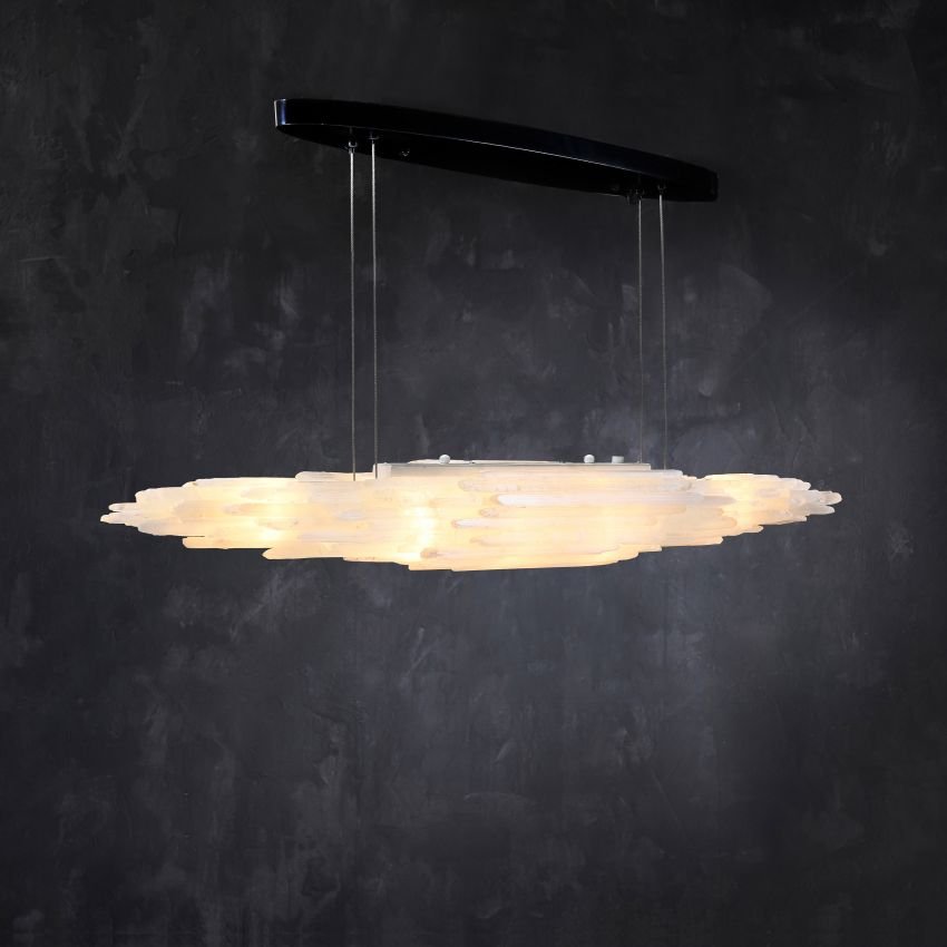 Selenite Natural Linear Chandelier - Lightings Menu