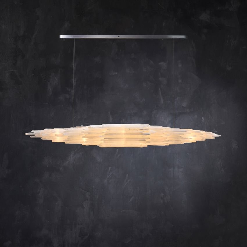 Selenite Natural Linear Chandelier - Lightings Menu