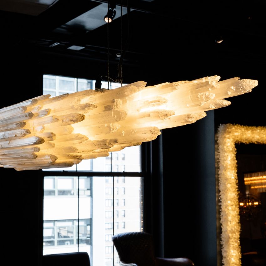 Selenite Natural Linear Chandelier - Lightings Menu