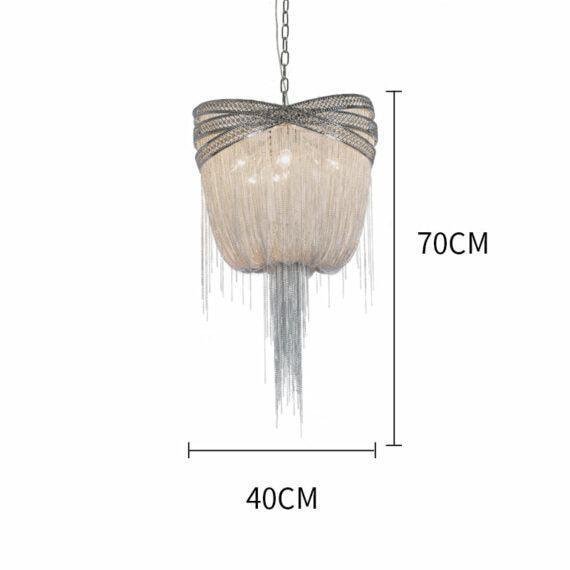 Stacking Rings Chain Tassel Pendant Chandelier - Lightings Menu
