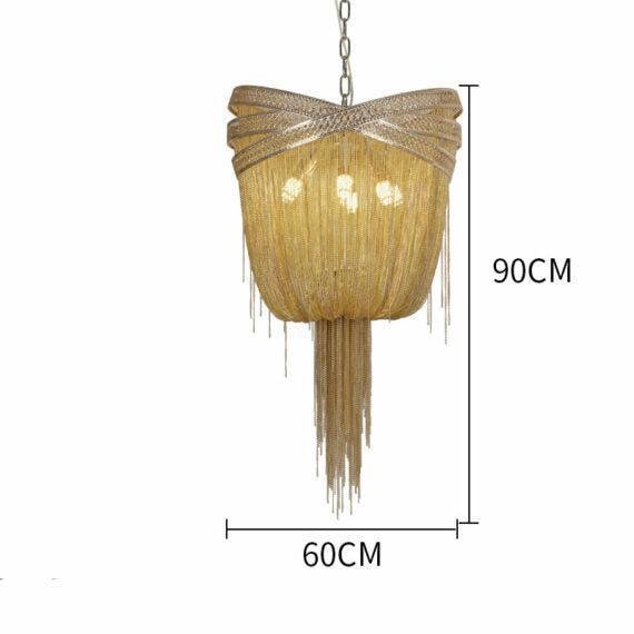 Stacking Rings Chain Tassel Pendant Chandelier - Lightings Menu