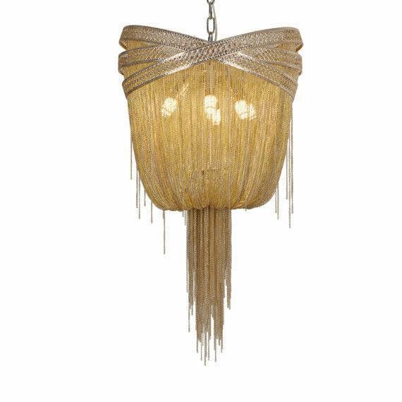 Stacking Rings Chain Tassel Pendant Chandelier - Lightings Menu