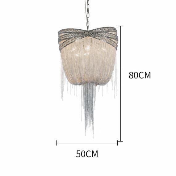 Stacking Rings Chain Tassel Pendant Chandelier - Lightings Menu