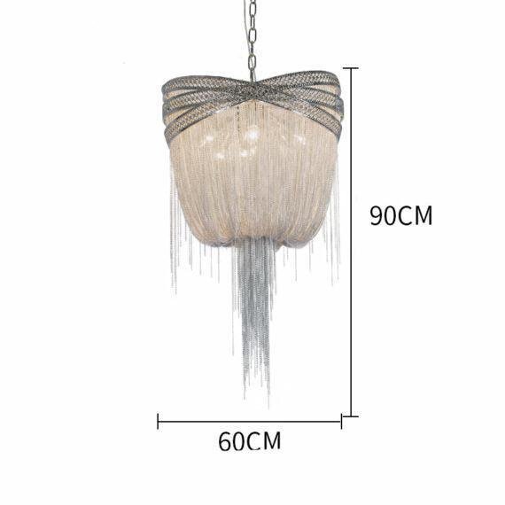 Stacking Rings Chain Tassel Pendant Chandelier - Lightings Menu