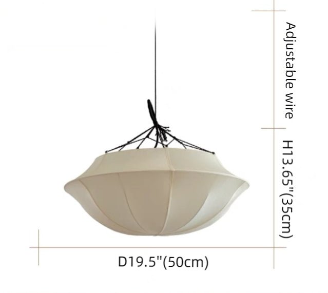 Vintage French Style Cream White Silk Umbrella Chandelier - Lightings Menu