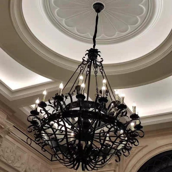 Vintage Iron Simple Candle Art Chandelier for Living Room / Villa / Stairs - Lightings Menu