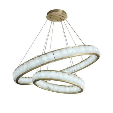 Winnie marble Copper Round chandelier 23" 30" 40" - Lightings Menu