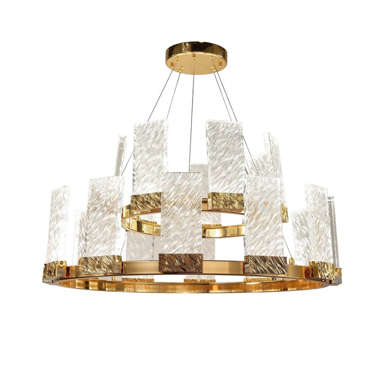 Z - Lite 2 - Tier Round LED Glass Chandelier - Lightings Menu