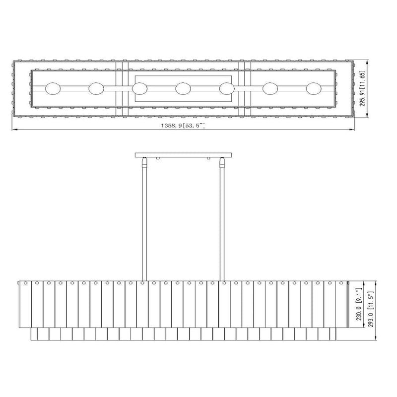 Z - Lite Linear Glass Chandelier - Lightings Menu