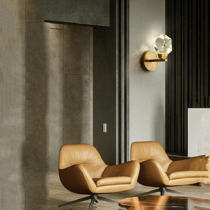 Zora Modern Faceted Crystal Wall Sconce - Lightings Menu