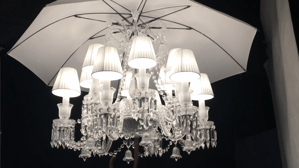 12 Lights Crystal Lighting with Umbrella - Lightings Menu