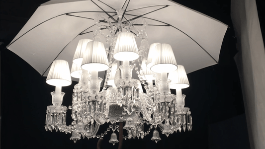12 Lights Crystal Lighting with Umbrella - Lightings Menu