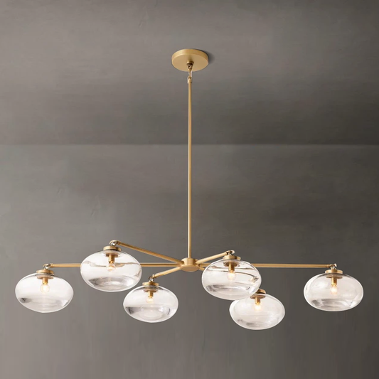 Crebat Clear Glass Mobile Linear Chandelier