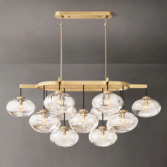 Crebat Clear Glass Linear Chandelier 54"