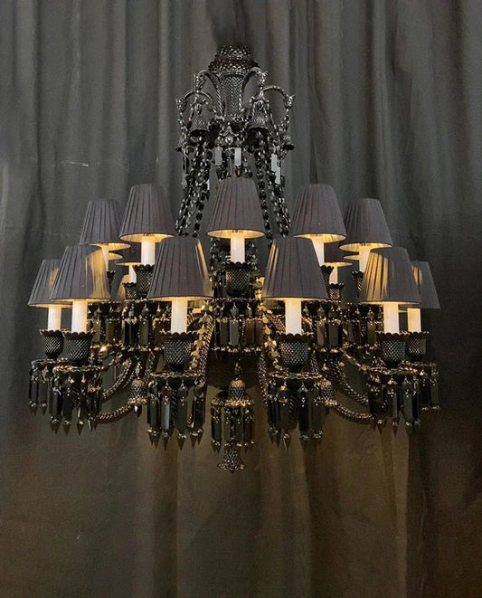 24 Lights Black Chandelier - Lightings Menu