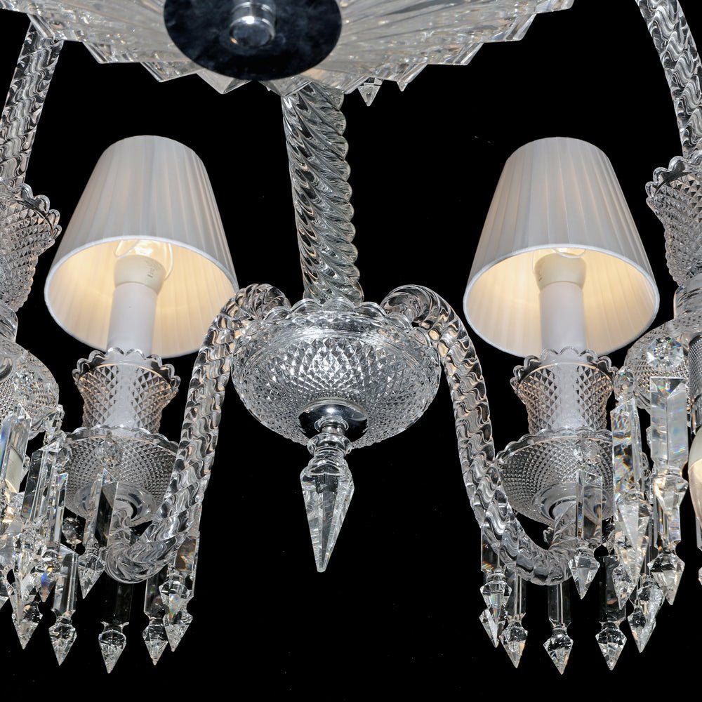 24 Lights Crystal Chandelier with Lampshades - Lightings Menu