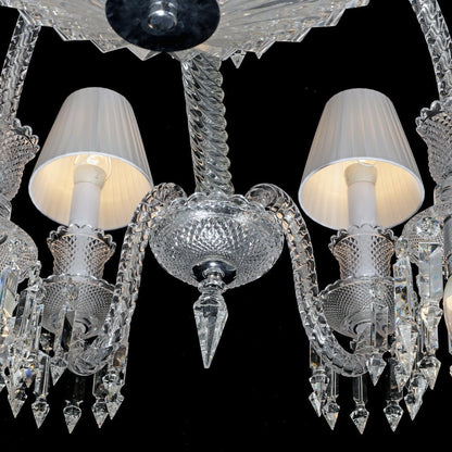 24 Lights Crystal Chandelier with Lampshades - Lightings Menu