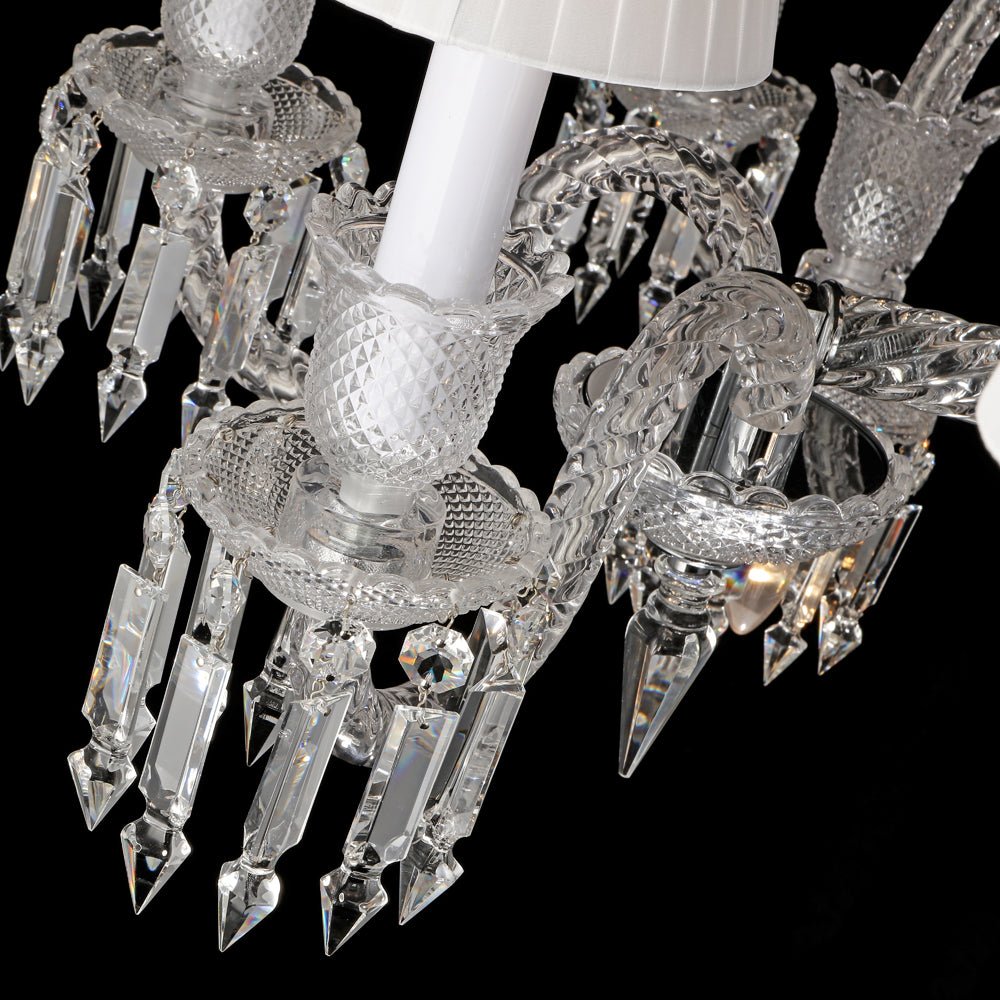 24 Lights Crystal Chandelier with Lampshades - Lightings Menu
