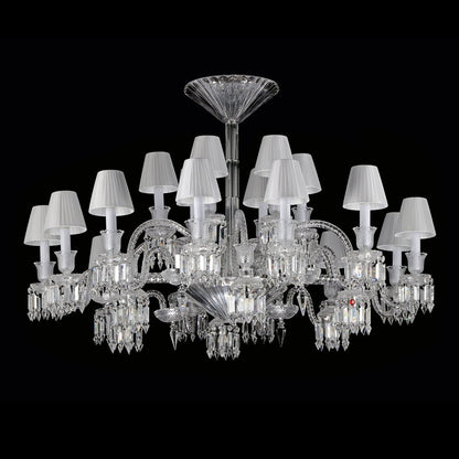 24 Lights Crystal Chandelier with Lampshades - Lightings Menu