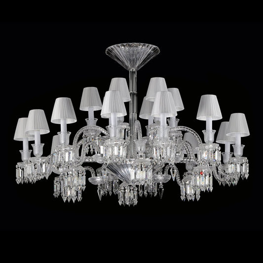 24 Lights Crystal Chandelier with Lampshades - Lightings Menu