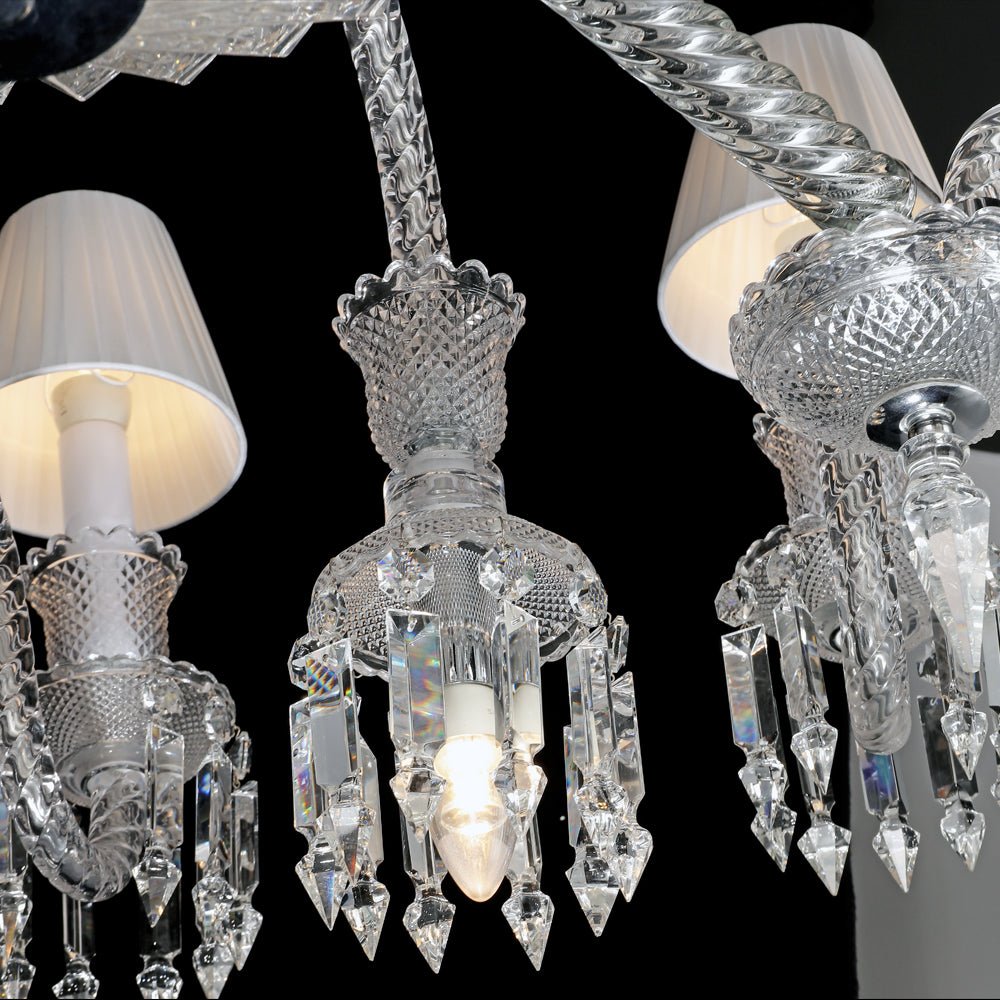 24 Lights Crystal Chandelier with Lampshades - Lightings Menu