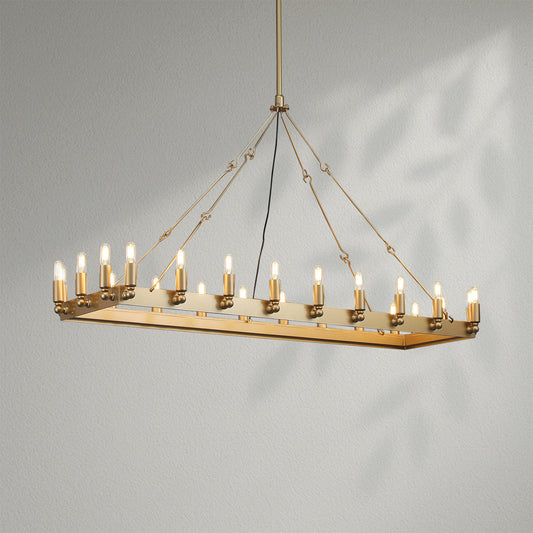 Camins Vintage Filament Rectangular Chandelier