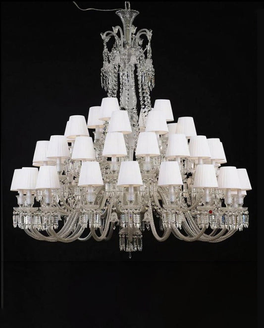 48 Lights Inspired Crystal Chandelier 60X72 Inch Big Chandelier for Living Room - Lightings Menu