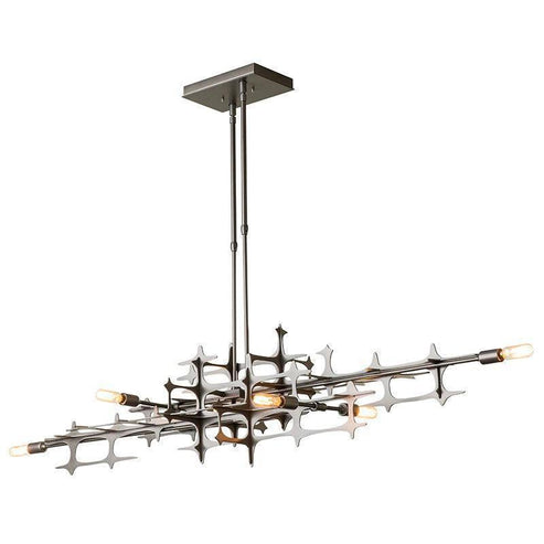 Linear Pendant Light Fixture In Stainless Steel