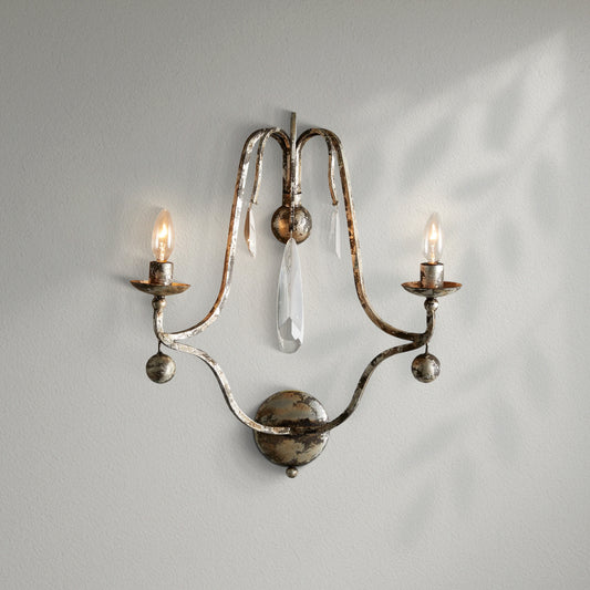 Benita 2-Light Wall Sconce- Silver