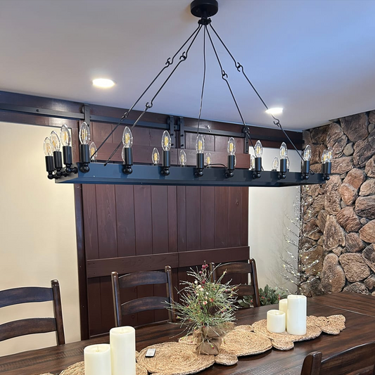 Camins Vintage Candelabra Rectangular Chandelier