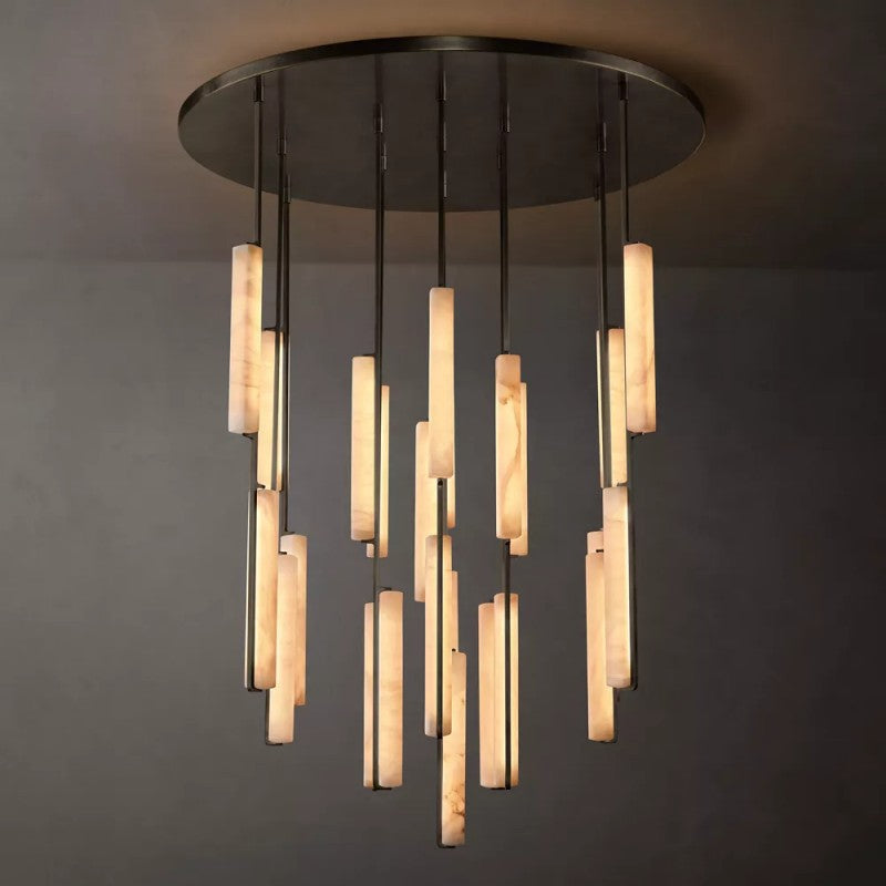 Audon Alabaster Round Chandelier 56"